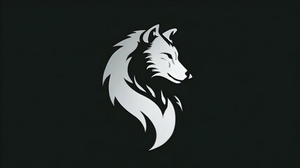 Minimalist silver wolf logo, sleek and powerful design with clean lines. Concept:  Branding, modern logo design, strength and leadership symbol, metallic elegance, and premium identity.