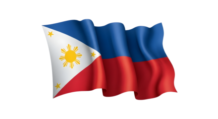Waving flag of the philippines isolated png transparent background