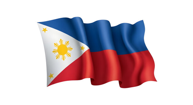 Waving flag of the philippines isolated png transparent background