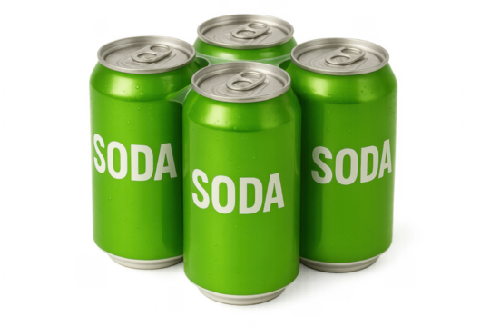 Green soda drink cans multipack refreshing beverage