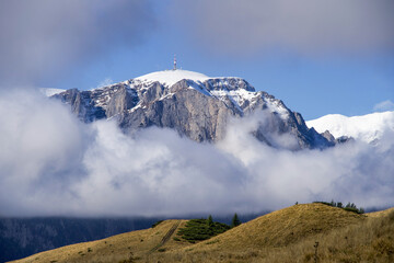 mountain landscape with clouds, Baiu Mountains, Romania 