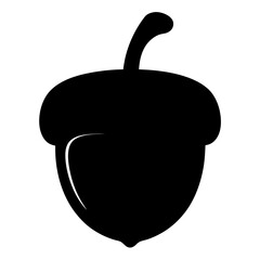 Vector art of detailed black acorn illustration with a long stem, showcasing its intricate details and the beauty of nature © Suriya