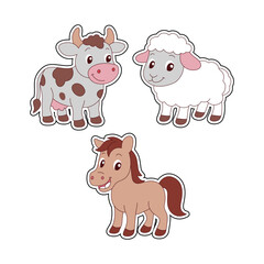 Cute cartoon animal stickers collection