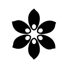Naklejka premium Illustration of a sixpetal flower with rounded petals and circular centers, , creating a simple and elegant floral design