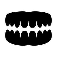 Illustration of human teeth, showcasing dental anatomy and oral health in a simple, graphic representation