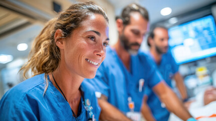Healthcare professionals collaborating in a hospital