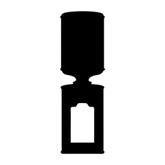 Vector art of silhouette of a water cooler, highlighting its dispenser and tank, commonly found in offices and public spaces