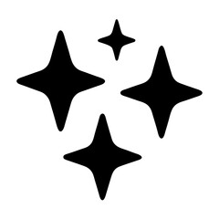 Vector art of a captivating cluster of four stylized stars, , evokes a sense of wonder and celestial beauty in its minimalist design