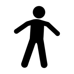 Vector art of silhouette of a stick figure, representing a minimalist and iconic human form with simplicity and clarity in design