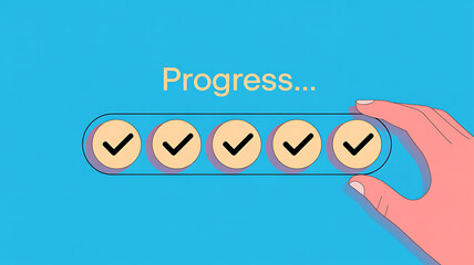 progress in the business, diagram showing 