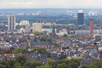 View of Cologne from the tower of Cologne Cathedral