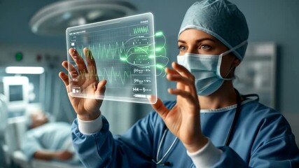 Medical professional using advanced technology to monitor patient health in hospital - Powered by Adobe