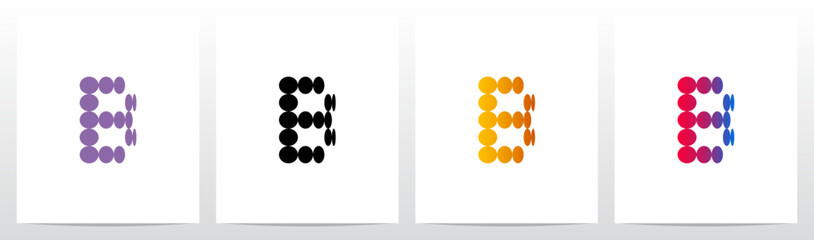 Circles Flat Thinner on Each Row Initial Letter Logo Design B