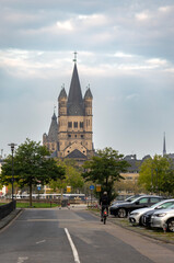 Fototapeta premium Morning View of Cologne Great Saint Martin Church