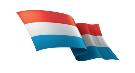 Luxembourg flag waving isolated png transparent background