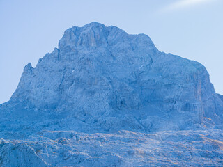 Pointe Percée Summit in the Aravis Mountains under Clear Blue Sky