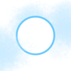 Simple blue circle on a soft watercolor background isolated on transparent background