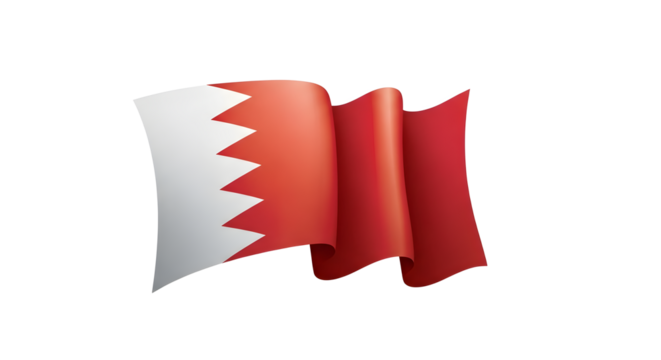 Waving flag of Bahrain isolated png transparent background