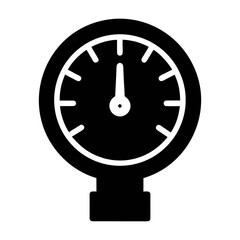 Black gauge pressure meter vector illustration for industrial measurement and dashboard display use