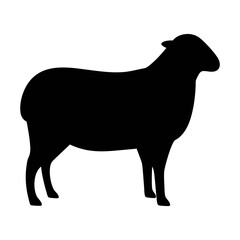 Black sheep silhouette vector graphic for farm animal designs and wool industry illustrations and art