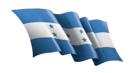 Waving flag of Hpngduras isolated png transparent background