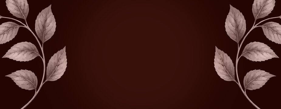 Brown botanical background with leaves