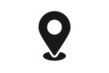Location pin icon identifying a specific point on a map, showing navigation and destination route symbol