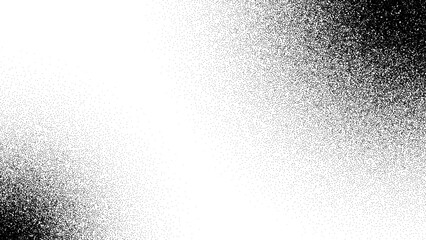 Obraz premium Halftone dotted gradient for texture background. Stippling noise pattern. Black grain speckle effect. Dot work gradient for web backdrop, design