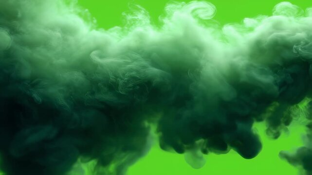 Backward smoke implosion captured on green screen showcasing fluid mesmerizing movement for abstract magical or scifi video transitions.