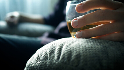 Alcoholic Drinks Whiskey on Reclining Chair