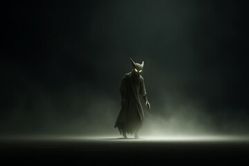 spooky halloween goblin, detailed ultra-realistic k halloween goblin with glowing eyes, sharp teeth, and eerie features in a cinematic spooky setting