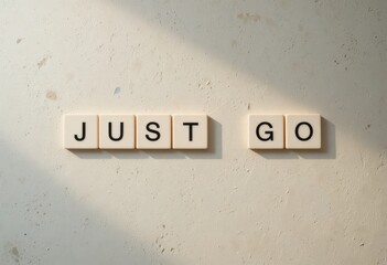 Motivational Reminder in Tiles Encouraging Action and Adventure