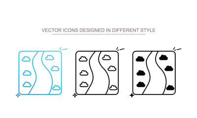 Footpath icon set multiple style collection