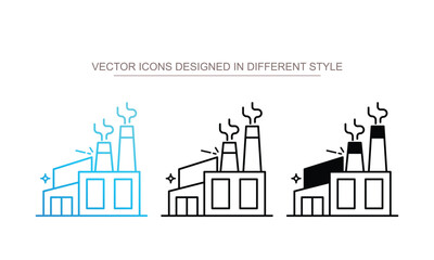 Industrial Zone icon set multiple style collection
