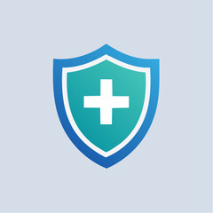 Obraz premium A symbolic shield design featuring a cross, representing healthcare security and protection