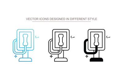 Public Telephone icon set multiple style collection