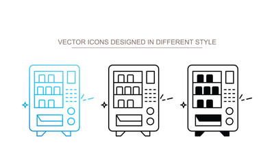 Vendor Machine icon set multiple style collection