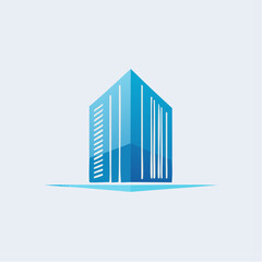 Obraz premium Abstract illustration of a modern, geometric skyscraper logo, ideal for business use