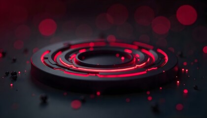 Futuristic glowing circle with red light energy