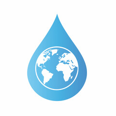 Conceptual representation of a water droplet encapsulating the earth, highlighting conservation