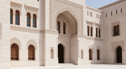 Obraz premium A stunning, symmetrical, and head-on photograph of an intricate architectural facade