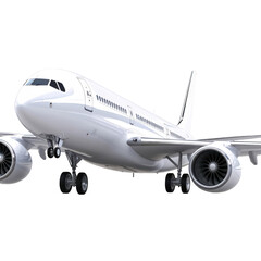 Obraz premium White passenger airplane isolated on transparent background