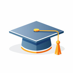 Depiction of a Graduating Mortarboard Cap Against a White Background for Education