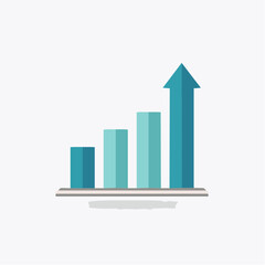 Depiction of a Rising Financial Trend Illustrated with a Vertical Bar Graph and Ascending Arrow