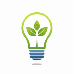 Eco-friendly concept depicted by a lightbulb encompassing a vibrant verdant plant