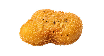 Appetizing golden fried food with crispy coating, presented on transparent background