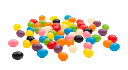 colorful jelly bean candies. isolated on a transparent background