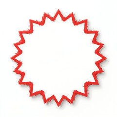 Dynamic Red Jagged Starburst Frame Design Element.