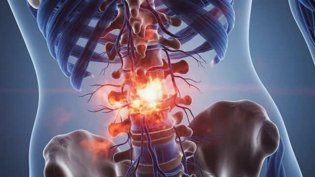 Anatomical Visualization of Lower Back Pain and Spine Injury.