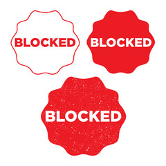 Blocked Stamp Vector – Red Rubber Seal Restricted Access Icon	